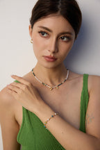 Natural Pearl Malachite Turquoise Necklace