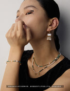 Natural Pearl Malachite Turquoise Necklace