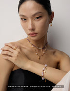 Vintage Natural Pearl & Amethyst S925 Sterling Silver Necklace