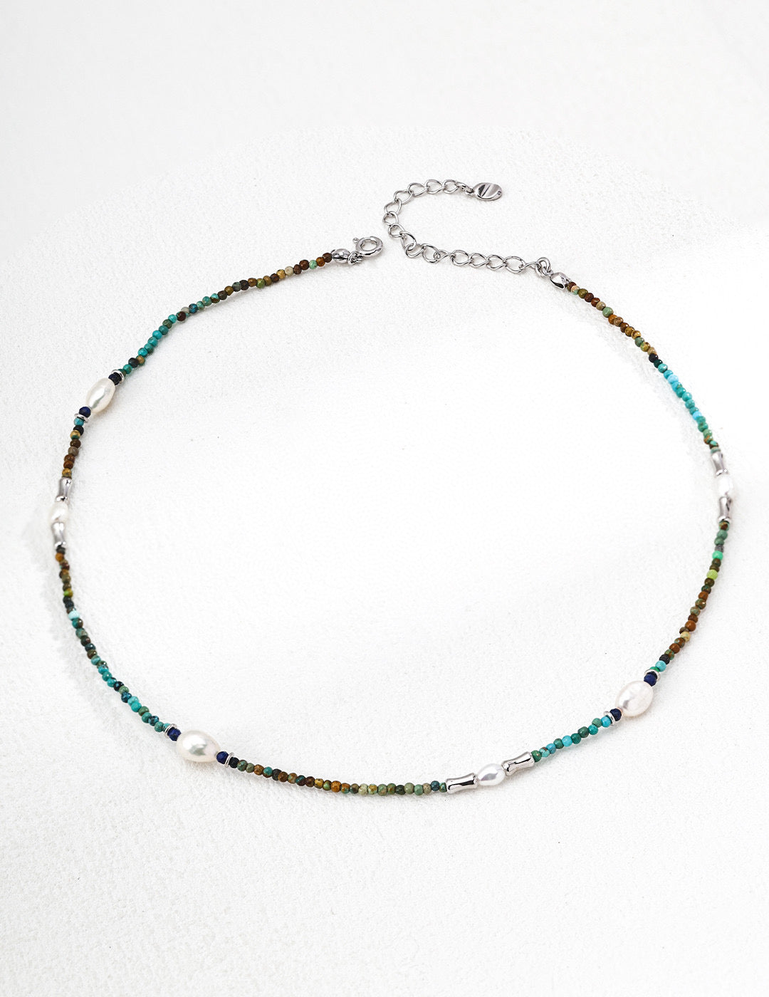 Natural Pearl, Lapis Lazuli & Turquoise Necklace & Bracelet