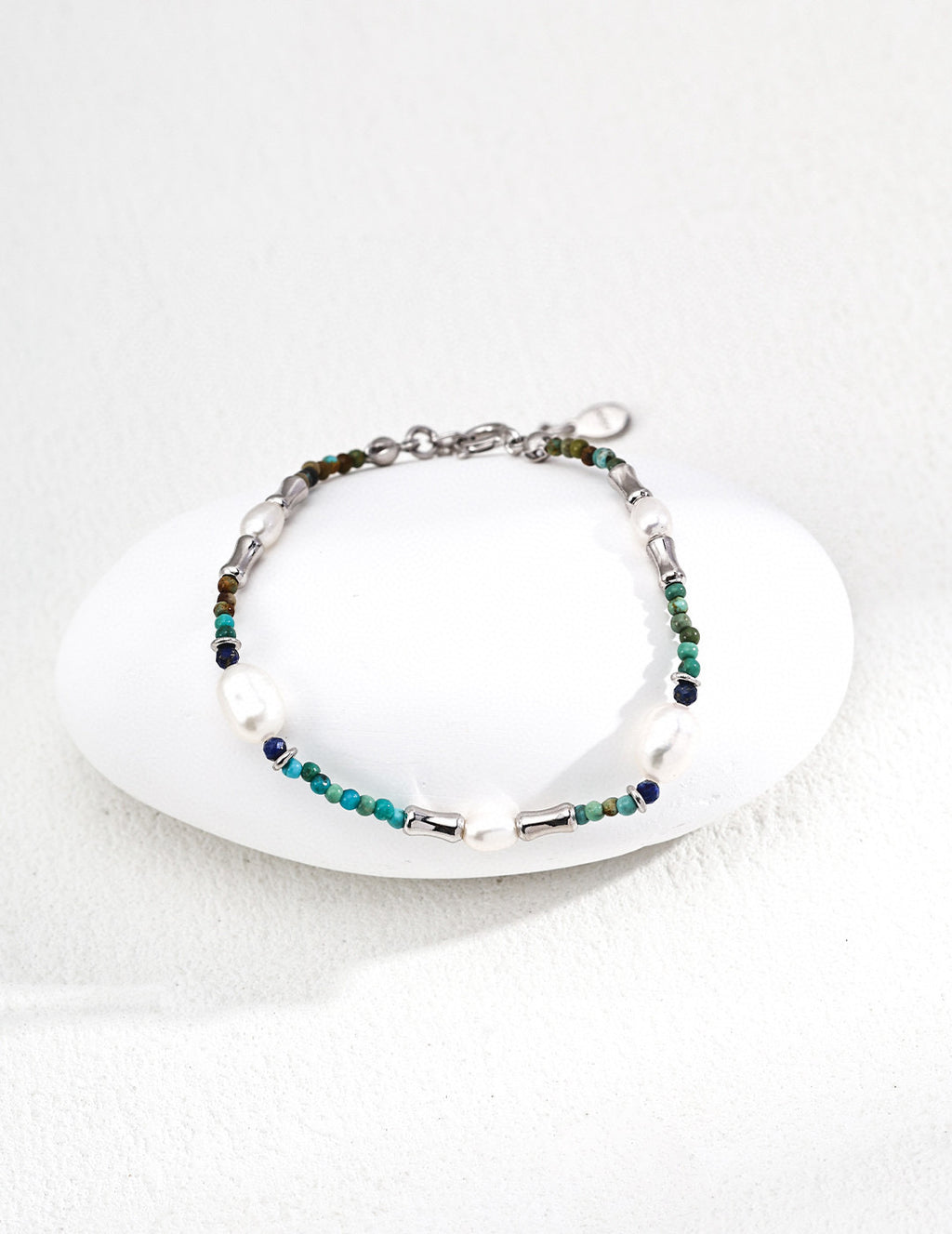 Natural Pearl, Lapis Lazuli & Turquoise Necklace & Bracelet