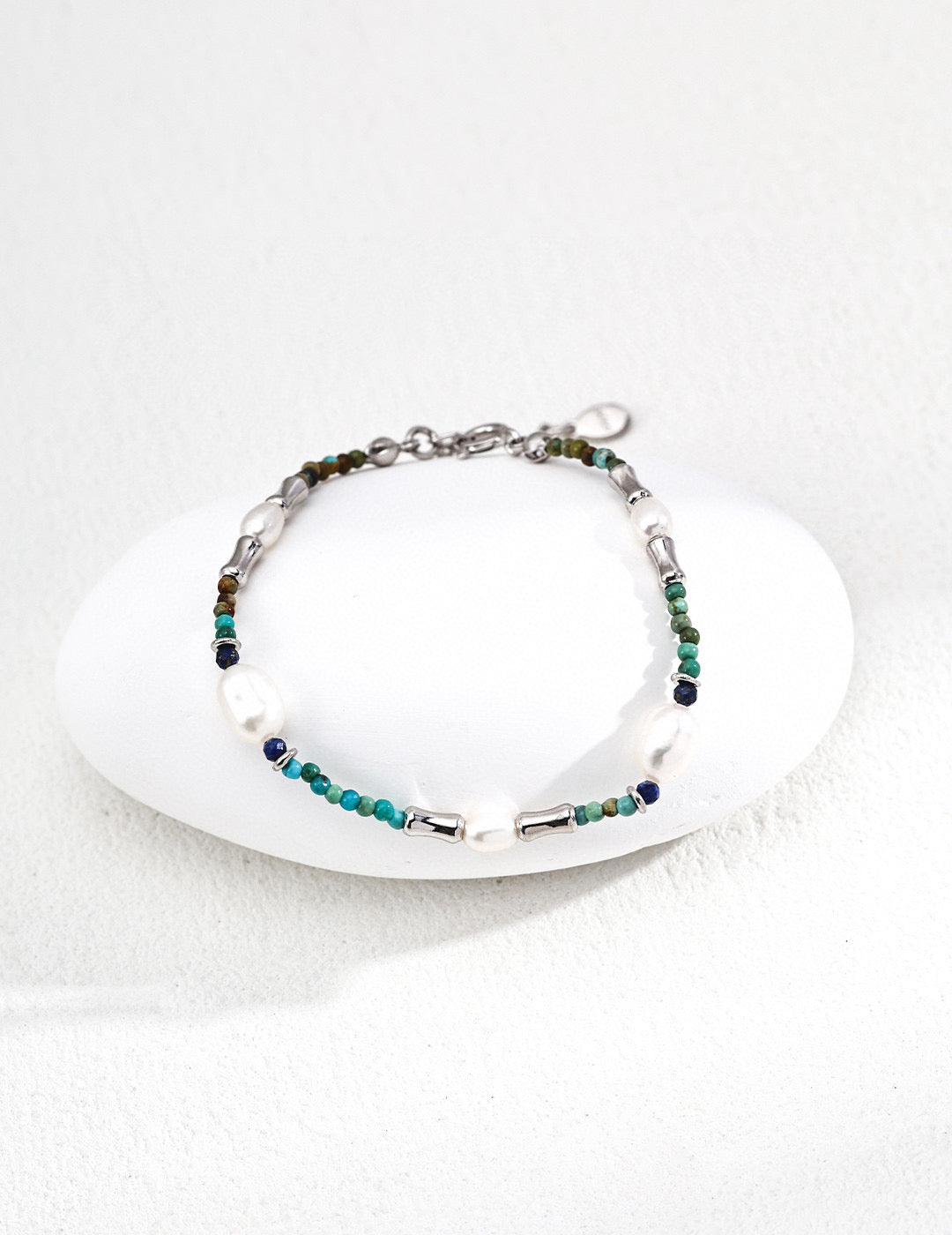 Natural Pearl, Lapis Lazuli & Turquoise Necklace & Bracelet