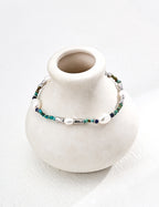 Natural Pearl, Lapis Lazuli & Turquoise Necklace & Bracelet