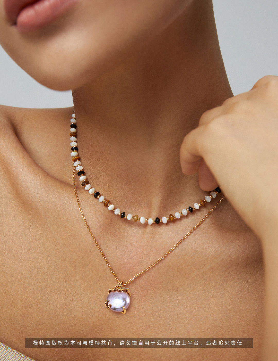 Minimalist Natural Pearl Pendant S925 Sterling Silver Necklace