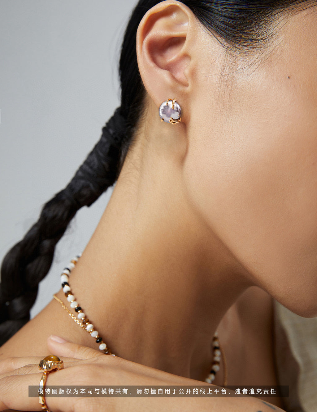 Minimalist Natural Pearl Pendant S925 Sterling Silver Necklace