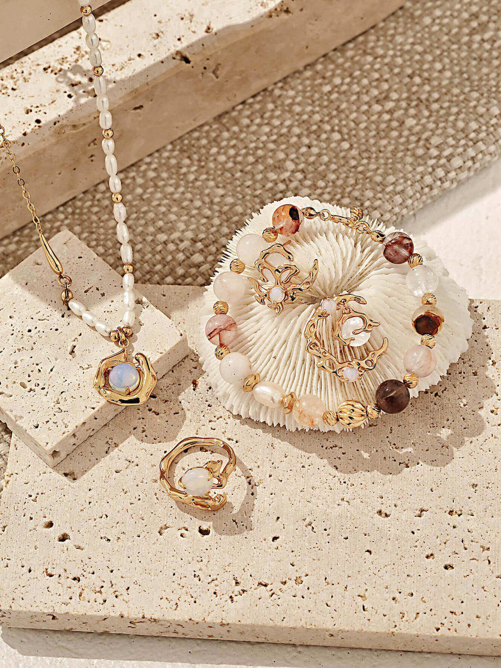 Irregular fluid-shaped sterling silver setting handcrafted to resemble mountains guarding a pure land.