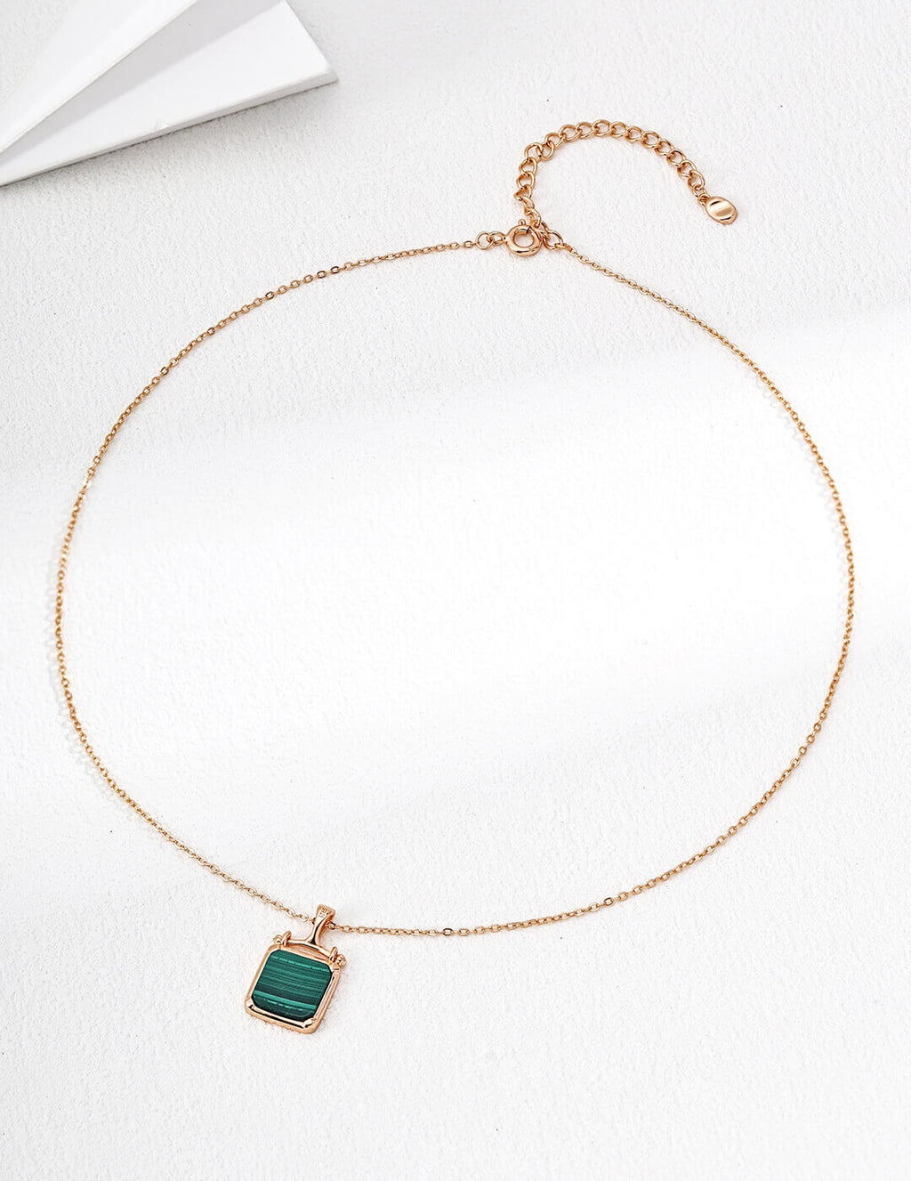 Malachite Pendant S925 Sterling Silver Necklace with pristine setting and green malachite blending in perfect harmony.