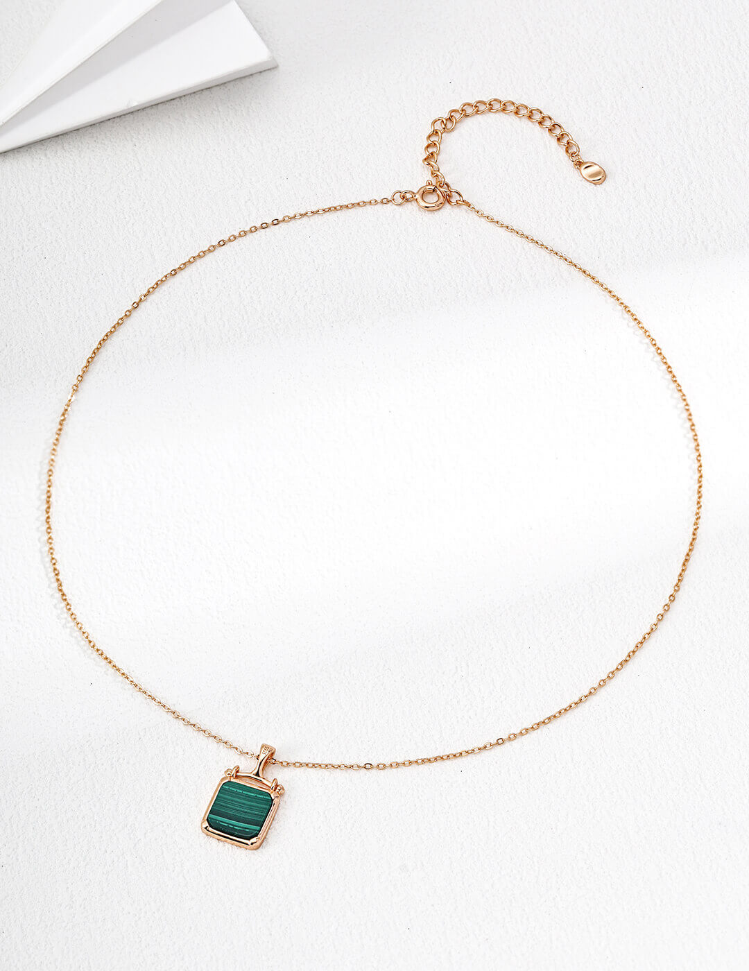Malachite Pendant S925 Sterling Silver Necklace with pristine setting and green malachite blending in perfect harmony.