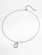 The textured pendant necklace with a classic silver finish.