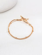 Front view of the minimalist S925 sterling silver bracelet, simple and elegant.