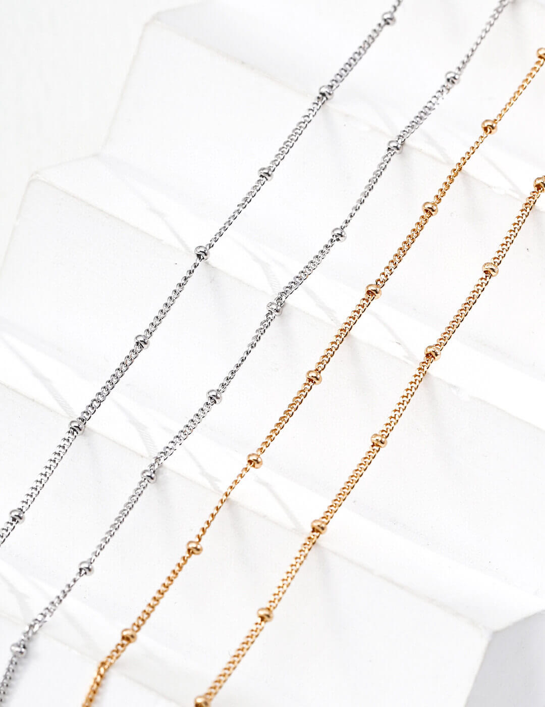 Solo shot of the delicate S925 silver necklace from the set.
