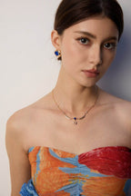 Vintage Lapis Lazuli earrings offering modern sophistication to casual chic everyday outfits.