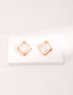 Mosaic shell earrings in sterling silver featuring ancient Greek design with contemporary minimalist aesthetic.
