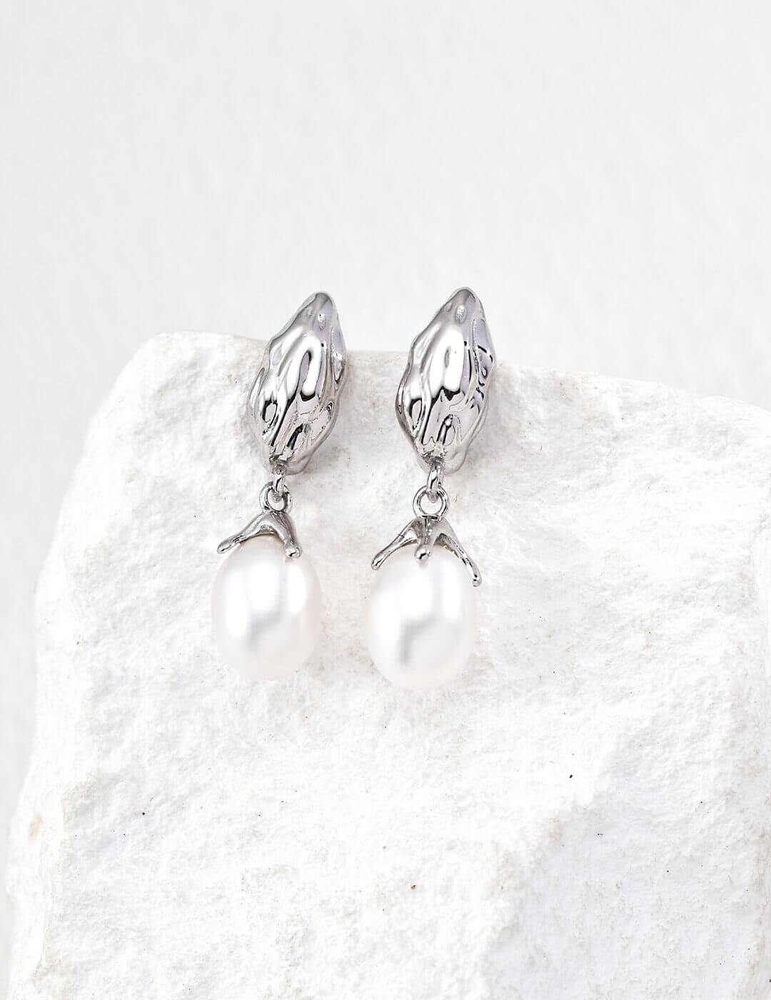 Vintage Natural Pearl S925 Silver Earrings