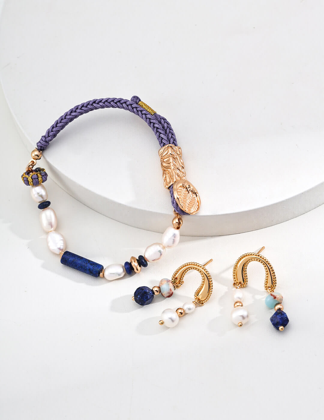  Soft organic glow of 6mm and 3mm natural pearls, adding luminosity to the bohemian drop earrings.