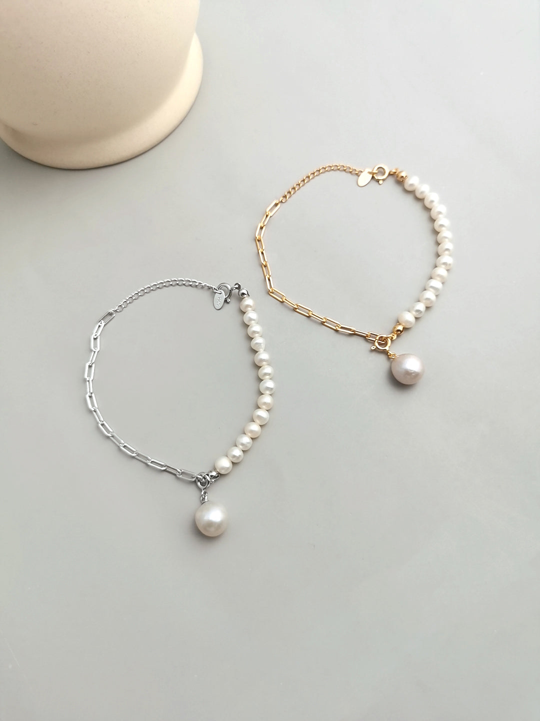 Minimalist Baroque Pearl S925 Sterling Silver Bracelet