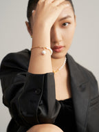 Minimalist Baroque Pearl S925 Sterling Silver Bracelet
