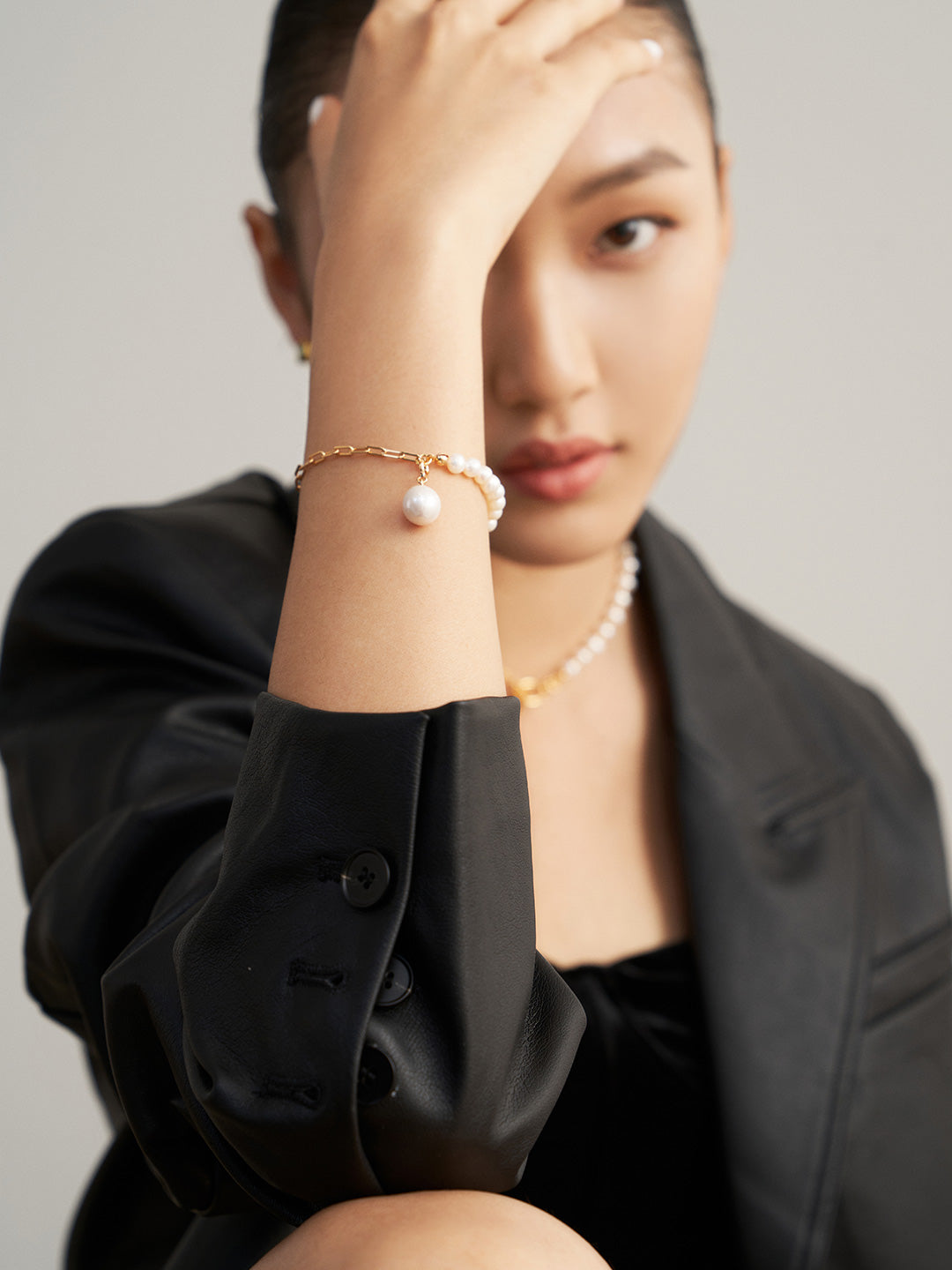 Minimalist Baroque Pearl S925 Sterling Silver Bracelet