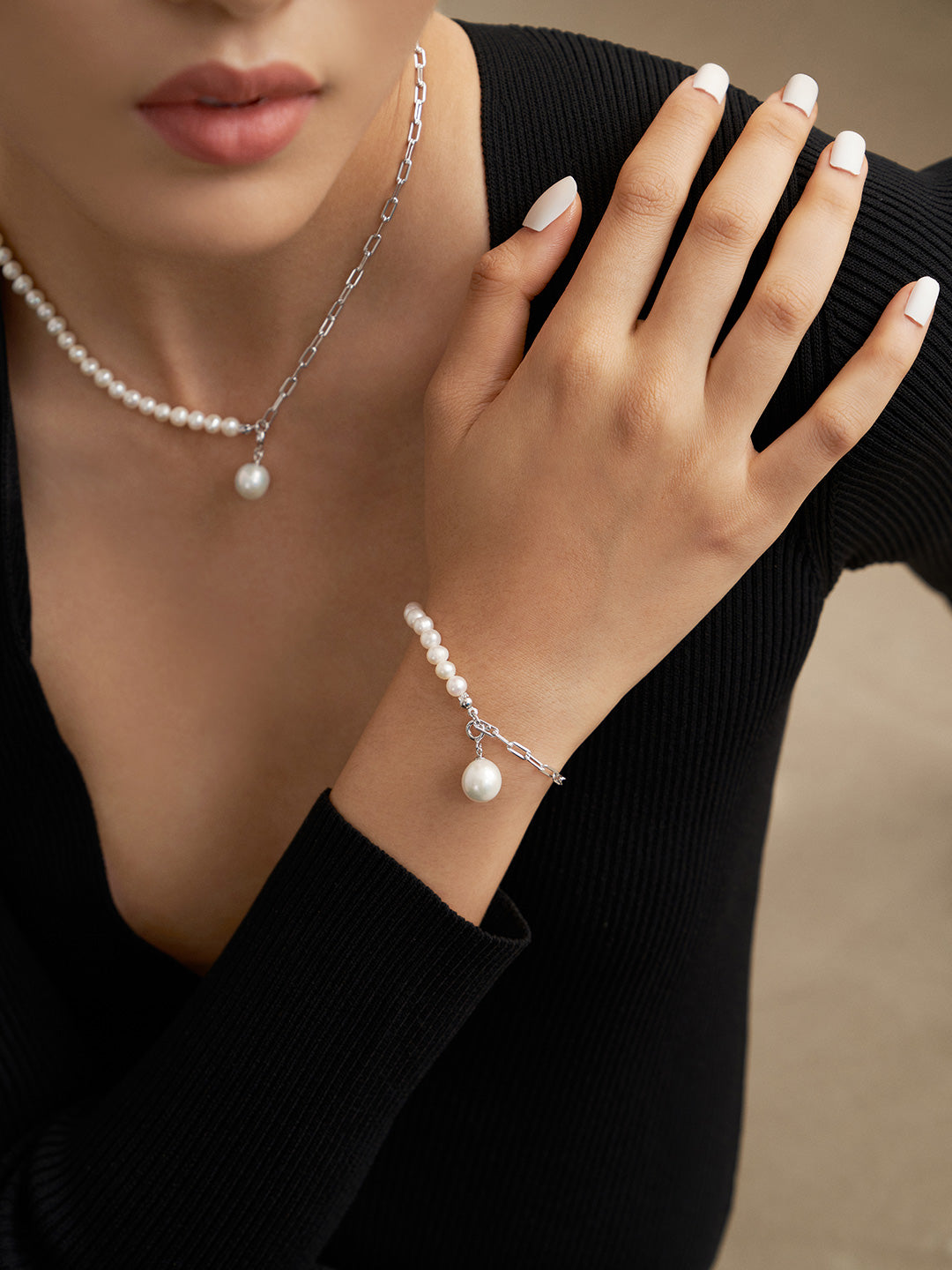 Minimalist Baroque Pearl S925 Sterling Silver Bracelet