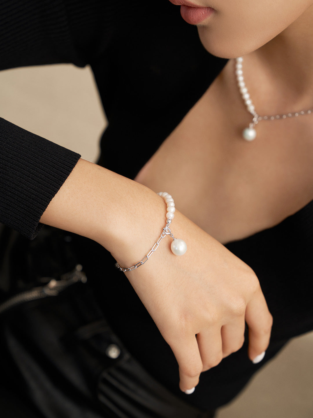 Minimalist Baroque Pearl S925 Sterling Silver Bracelet