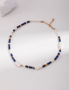 Natural Pearl & Lapis Lazuli Necklace