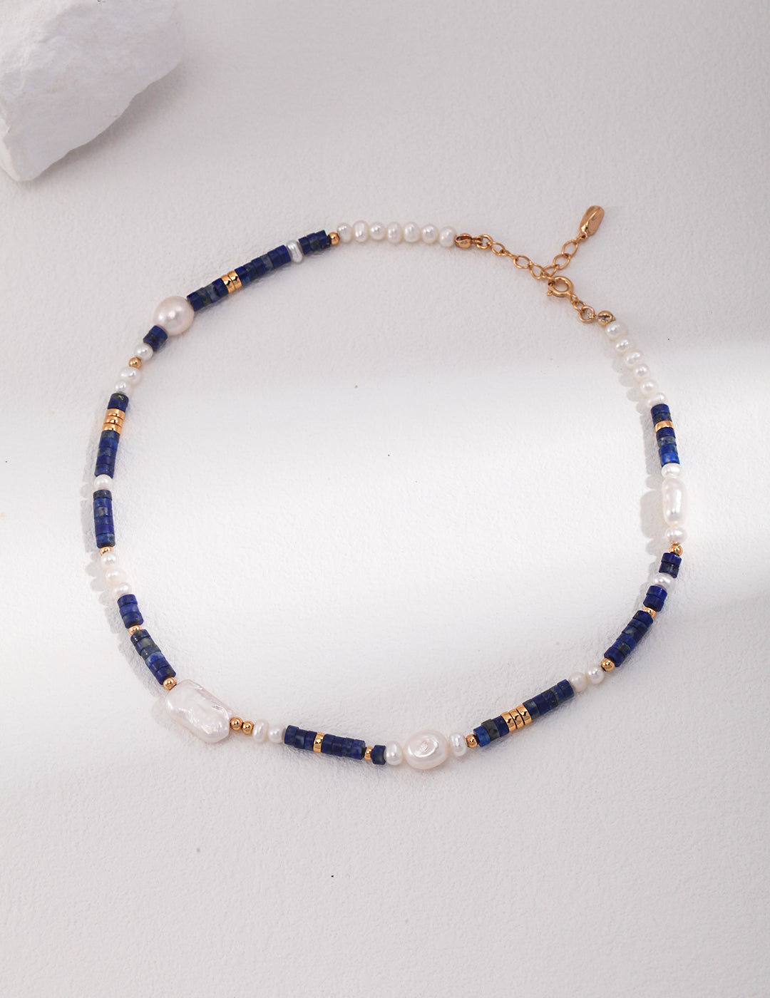 Natural Pearl & Lapis Lazuli Necklace