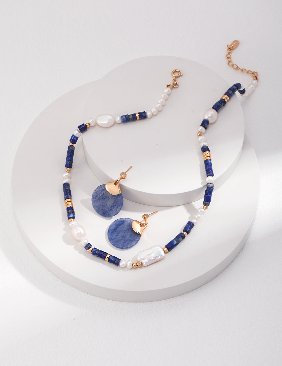 Natural Pearl & Lapis Lazuli Necklace