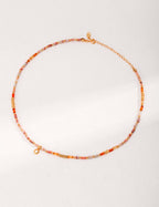 Maple Leaf Red Agate S925 Silver Necklace