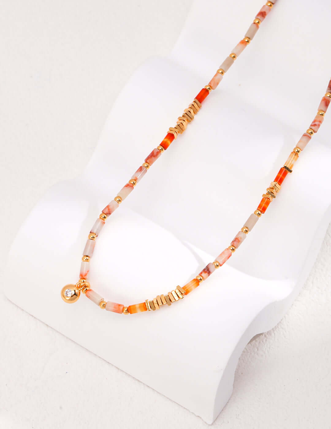 Maple Leaf Red Agate S925 Silver Necklace