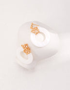 Minimalist White Shell S925 Silver Earrings