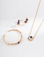 Premium S925 sterling silver with warm vintage gold finish, showcasing exquisite craftsmanship in celestial earrings.