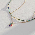 Natural Pearl, Lapis Lazuli & Turquoise Necklace & Bracelet