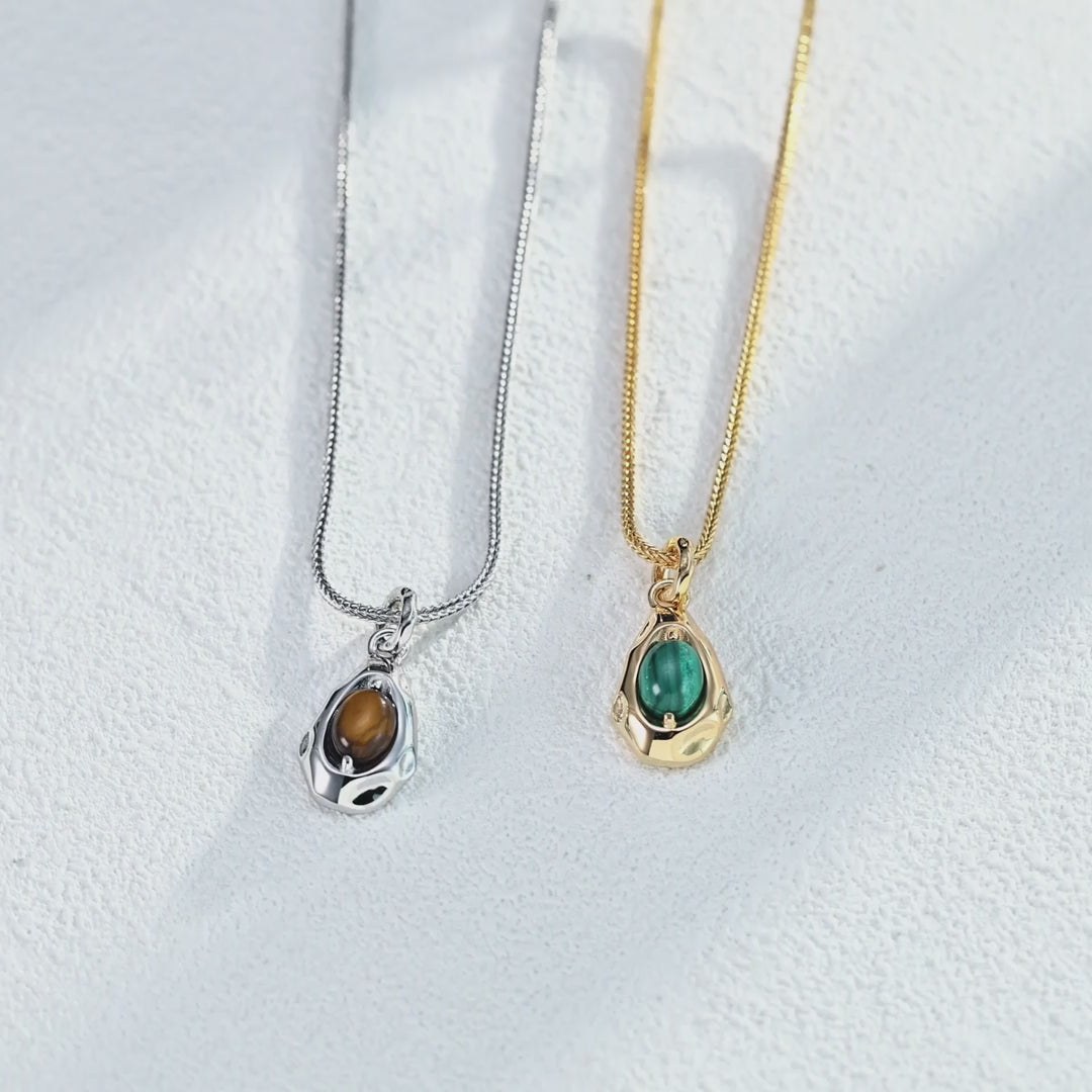 Lifestyle photo of woman wearing the necklace in everyday context.