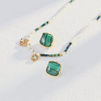 Natural Pearl Malachite Turquoise Necklace