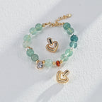 Natural Pearl, Green Fluorite & Zircon S925 Silver Bracelet