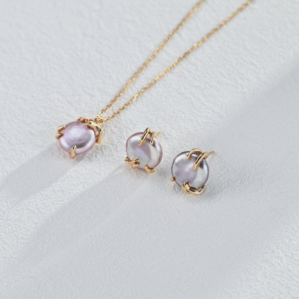 Minimalist Natural Pearl Pendant S925 Sterling Silver Necklace