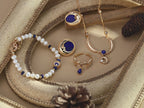 Complete gift set packaging for vintage Lapis Lazuli sterling silver earrings, perfect for celestial elegance lovers.