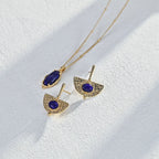 Lapis Lazuli pendant necklace beautifully presented.