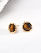 Macro shot highlighting Tiger's Eye stone texture and chatoyancy effect.