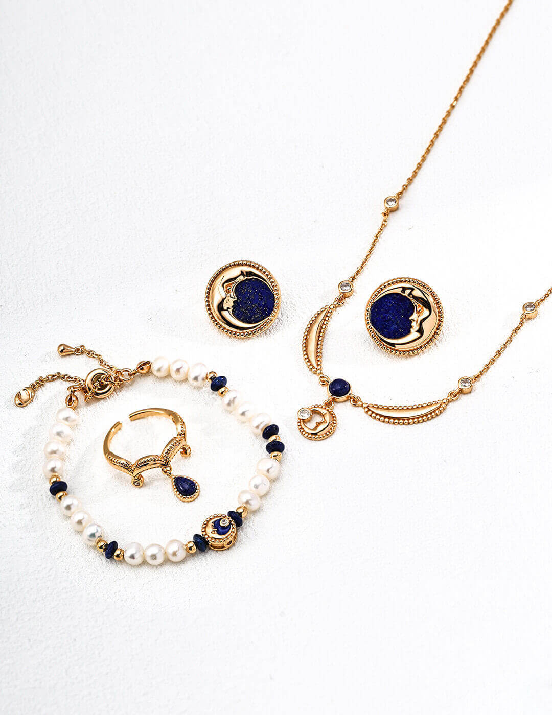 Lifestyle collage featuring vintage Lapis Lazuli earrings, showing how they add timeless luxury to various ensembles.