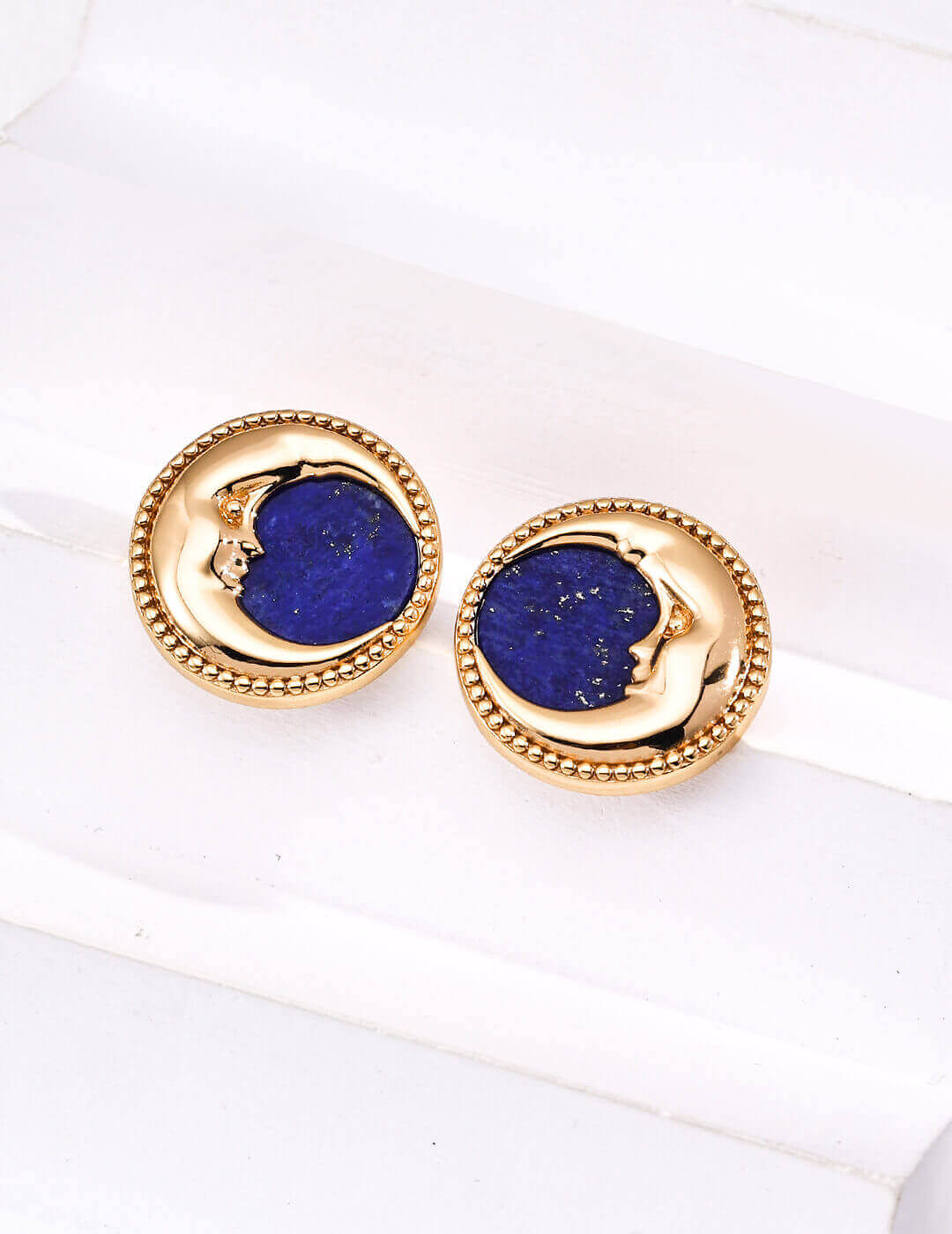 Vintage Lapis Lazuli earrings in S925 sterling silver with 2cm graceful design, featuring a perfect fusion of ancient charm and modern sophistication.
