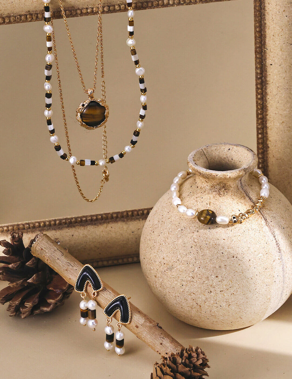 Detailed portrait focusing on the pendant as a statement piece.