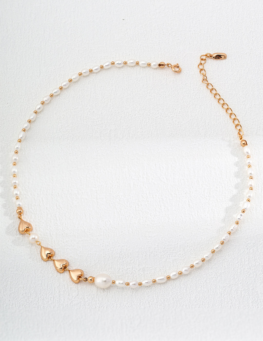 Natural Pearl S925 Silver Heart Necklace