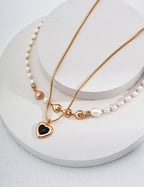 Natural Pearl S925 Silver Heart Necklace