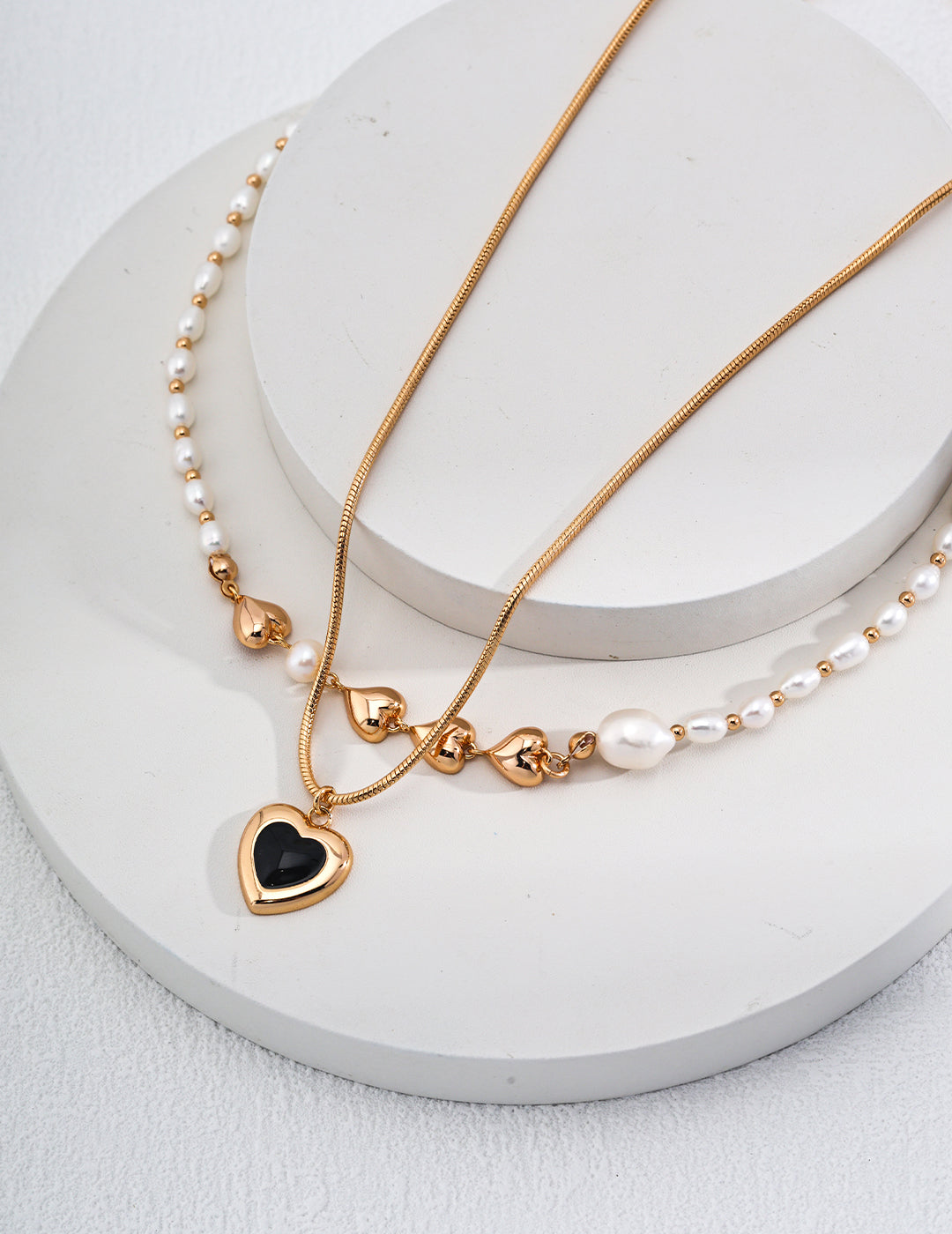Natural Pearl S925 Silver Heart Necklace