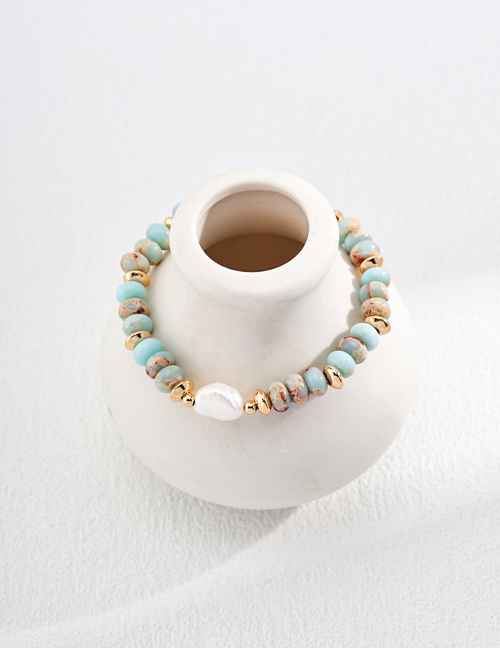 Natural Pearl & Shoushan Stone Bracelet