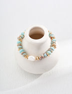 Natural Pearl & Shoushan Stone Bracelet
