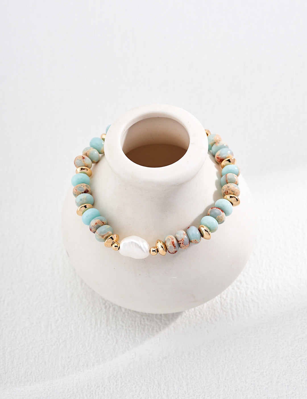 Natural Pearl & Shoushan Stone Bracelet