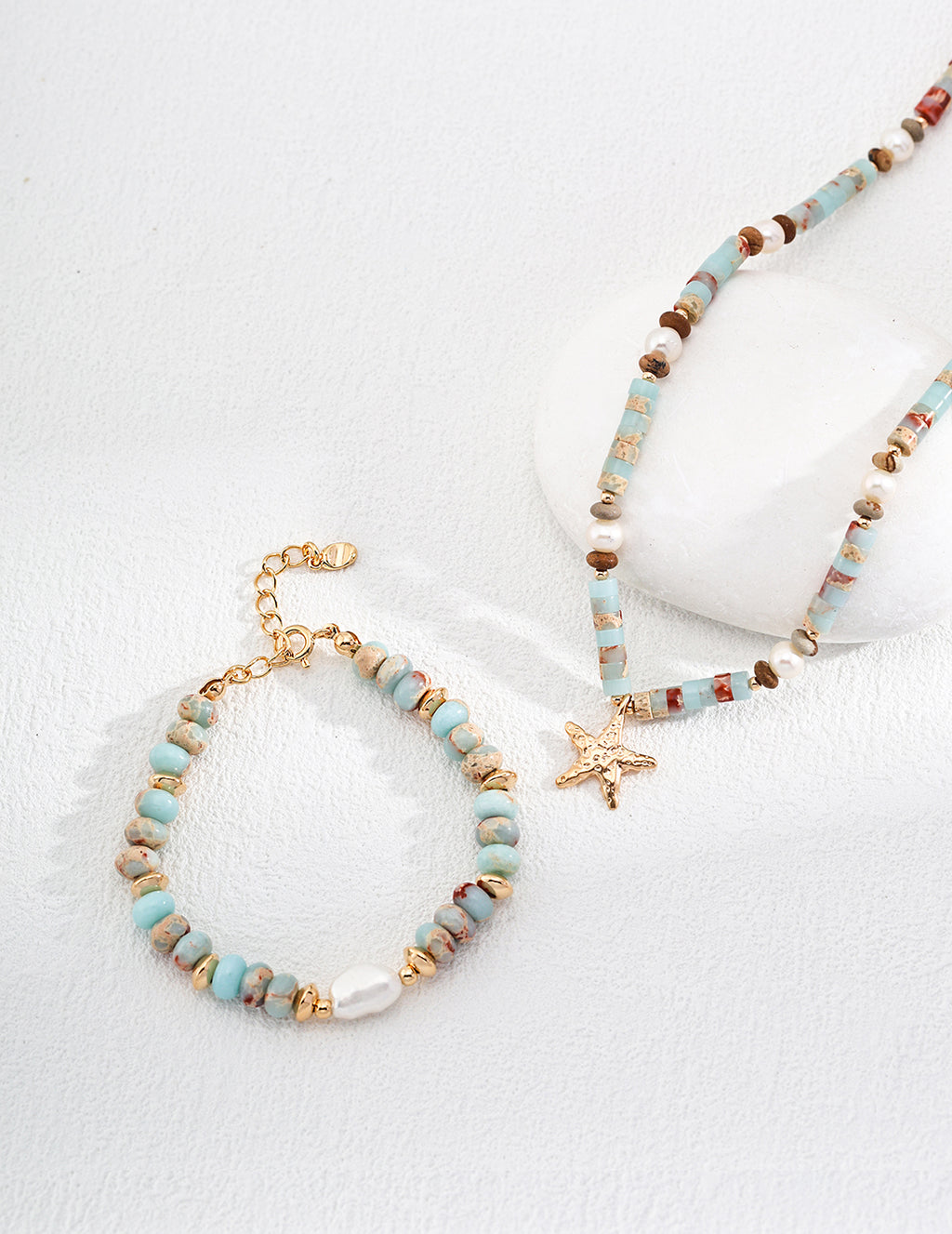 Natural Pearl & Shoushan Stone Bracelet