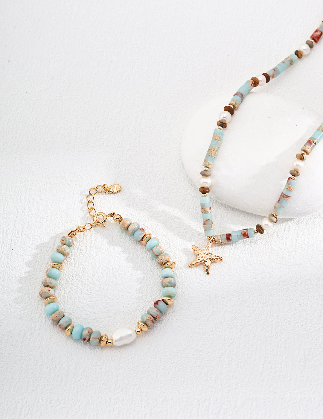 Natural Pearl & Shoushan Stone Bracelet